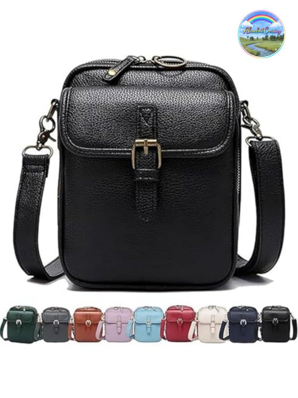 Faux Leather Crossbody Bag Anti-Theft Messenger Large Capacity Card Slots